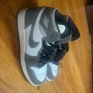 Gray and White High-Top Sneakers